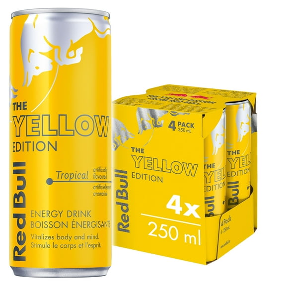 Boisson énergisante Red Bull, tropicale, 250 ml (paquet de 4) 4 x 250 ml