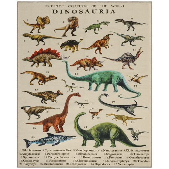 Grand Tapis de Jeu 200 x 150 cm pour Tout-Petits, Salon avec Motif de Dinosaure