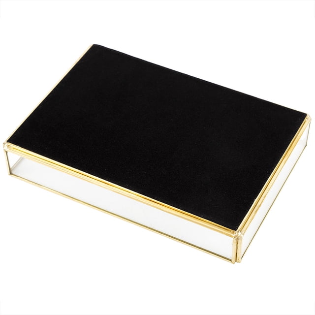 Jewelry Tray, Metal Glass Storage Box, Makeup Case, Lightweight Keepsakes For Jewelry Trinkets Cosmetics