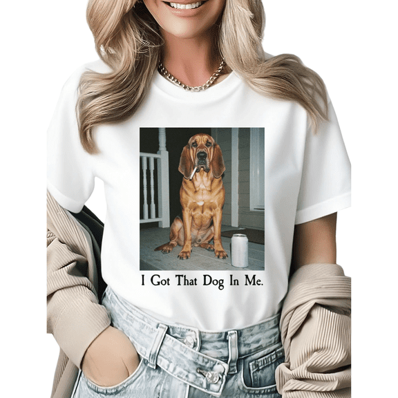 Vintage Bloodhound Dog Lover Gift Graphic Tees Womans T shirt Black White S-5XL Tops