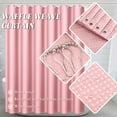 thumbnail image 4 of Bathroom Accessories Set- 25PC White Bathroom Set, Bathroom Set with Shower Curtain and Rugs, Pink Shower Curtain Set & Bathroom Rugs, 4 of 15
