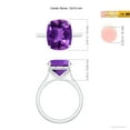 thumbnail image 4 of ANGARA Natural 4.6 Ct. Amethyst with Diamond Solitaire Ring in Sterling Silver for Women (Ring Size: 3), 4 of 9