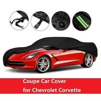 Waterproof Coupe Sports Car Cover Fit for Chevrolet Corvette C6 2005–2013, for Chevrolet Corvette C7 2014–2019, 210T All Weather Sunscreen Wind Rain UV Snow Outdoor Protection, Black