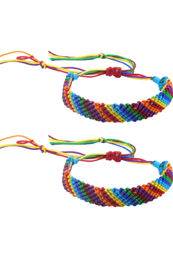 2Pcs Gay Bracelet,Handcrafted Rainbow Bracelet,Vibrant Gay Pride Bracelet