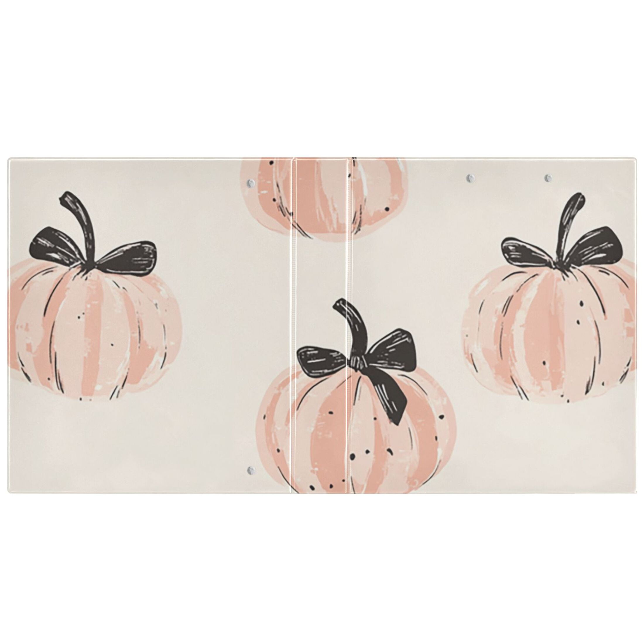 Pumpkins Bows 3 Ring Binders 1.5 inch Hardcover File Folders with Interior Pockets A4 Size Organizer for School Office Hospital Set of 2