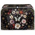 thumbnail image 1 of Lotusorchid Butterfly Bread Maker Cover 4 Slice, Toaster Dust Cover, Decorative Washable Toaster Machine Cover, Appliance Covers Bread Maker for Kitchen Accessories, Black, P58-1-172, 1 of 8