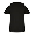 thumbnail image 6 of Uaswgudfs Womens Summer Cold Shoulder Loose Tops Fashion Sexy Casual Short Sleeve Scoop Neck Pleated T Shirts Blouse 2025, 6 of 7