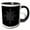 Black/White, variant on 3drose, Pretty Eight Point Flower Patterned Snowflake in White on a Black Background, 15oz Mug