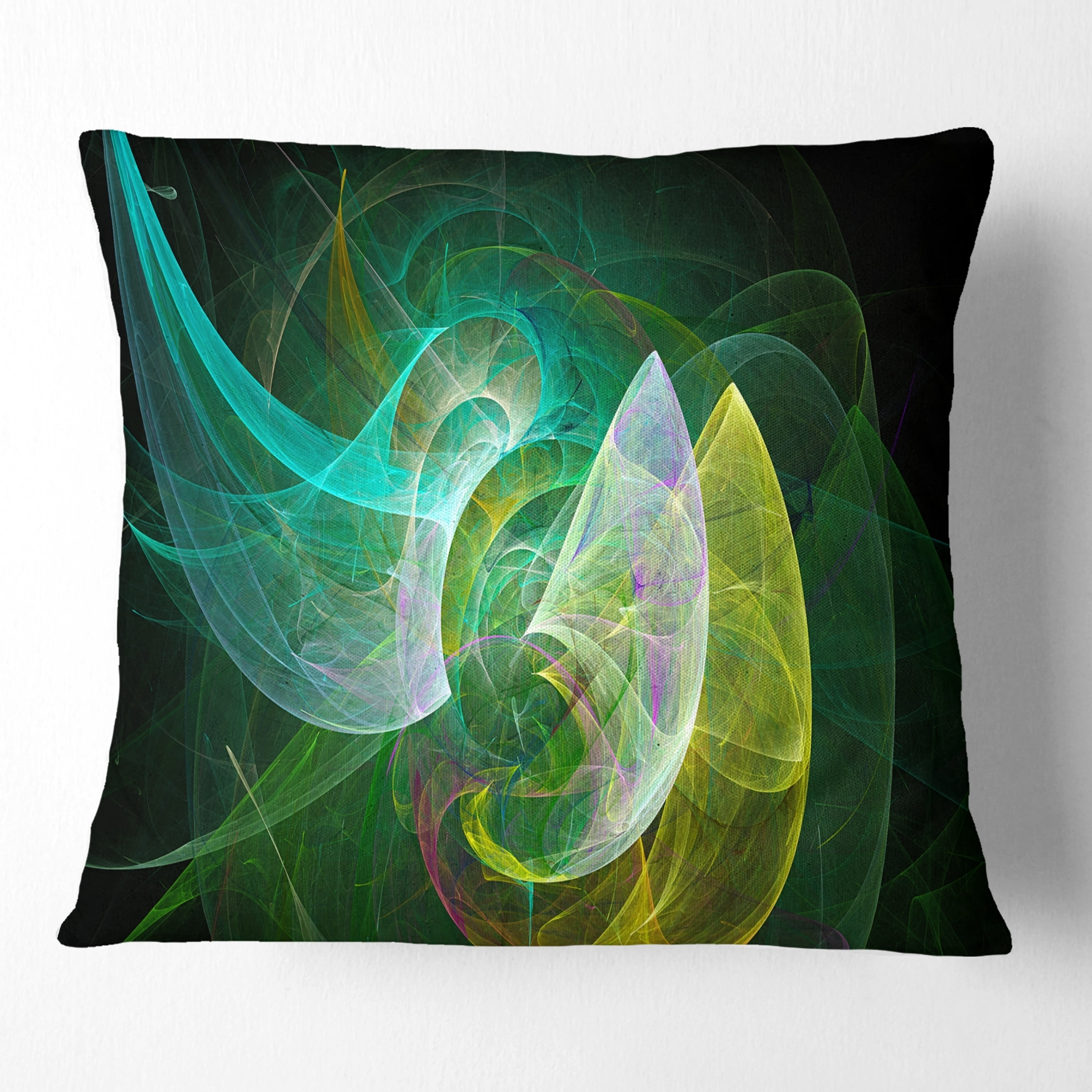 Design Art Designart Green Mystic Psychedelic Texture Abstract Throw Pillow Walmart Com Walmart Com