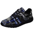 thumbnail image 2 of Back The Blue Police Officer American Flag Us Shoes Women's Fashion Sneakers Tennis Running Shoes for Men Women Black Size 4.5, 2 of 7