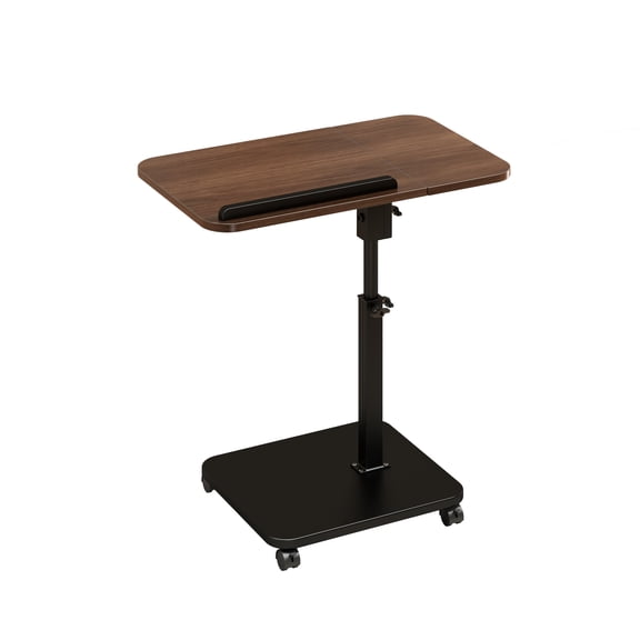 Ataucjin C Table End Table Adjustable Height, 180°Swivel TV Tray Table for Small Spaces, Side Tables with Wheels for Living Room and Bedroom Bed Couch Tables That Slide Under Sofa