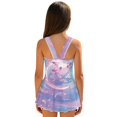 thumbnail image 2 of Uourmeti Girls' One Piece Skirted Swimsuit - Cute Cartoon Axolotl Pastel Water Design | Quick Dry, Stretchy Swim Dress for Beach & Pool Vacations, 2 of 8