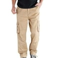 thumbnail image 2 of hoksml Men's Big and Tall Cotton Durable Work Pants Relaxed Fit Cargo Pants with Multiple Pockets XS-6XL, 2 of 5