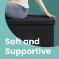 thumbnail image 4 of LEDREM 43" Foldable Storage Ottoman Bench, Ottoman with Storage 660lb Capacity, Synthetic Leather Ottoman Footstool, Black, 4 of 9