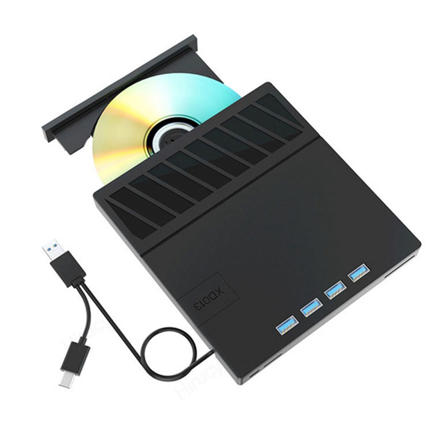 USB 3.0 Type-C Multiplication External Blu-Ray Optical Drive CD/DVD/BD -/+RW Player Burner Writer Reader for Laptop PC