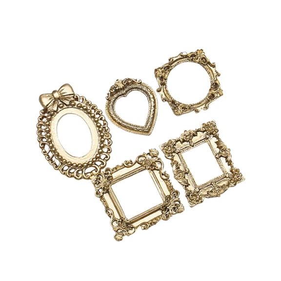 AOOOWER 5Pcs Decorative Golden Frames Ideal For Family Photos And Artwork Display