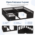 thumbnail image 3 of Miniyam Double Twin Size Floor Bed, Wood Kids Bed with Guardrails, Espresso, 3 of 7