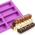 thumbnail image 2 of 12 Cavity Silicone Rectangle Molds/Molds/Protein Bars mold/Energy Bars Maker for Caramel Bread Loaf Muffin Brownie Cornbread Cheesecake Pudding Soap Butter Mould Random Colors 2 Pack(Purple), 2 of 7