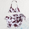 thumbnail image 2 of TAIAOJING Toddler Baby Girl's 3 Piece Swimsuits Cow Prints Bikini Bathing Suit Briefs Girls Bikini Beach Swimwear Set For 6-8 Years, 2 of 6