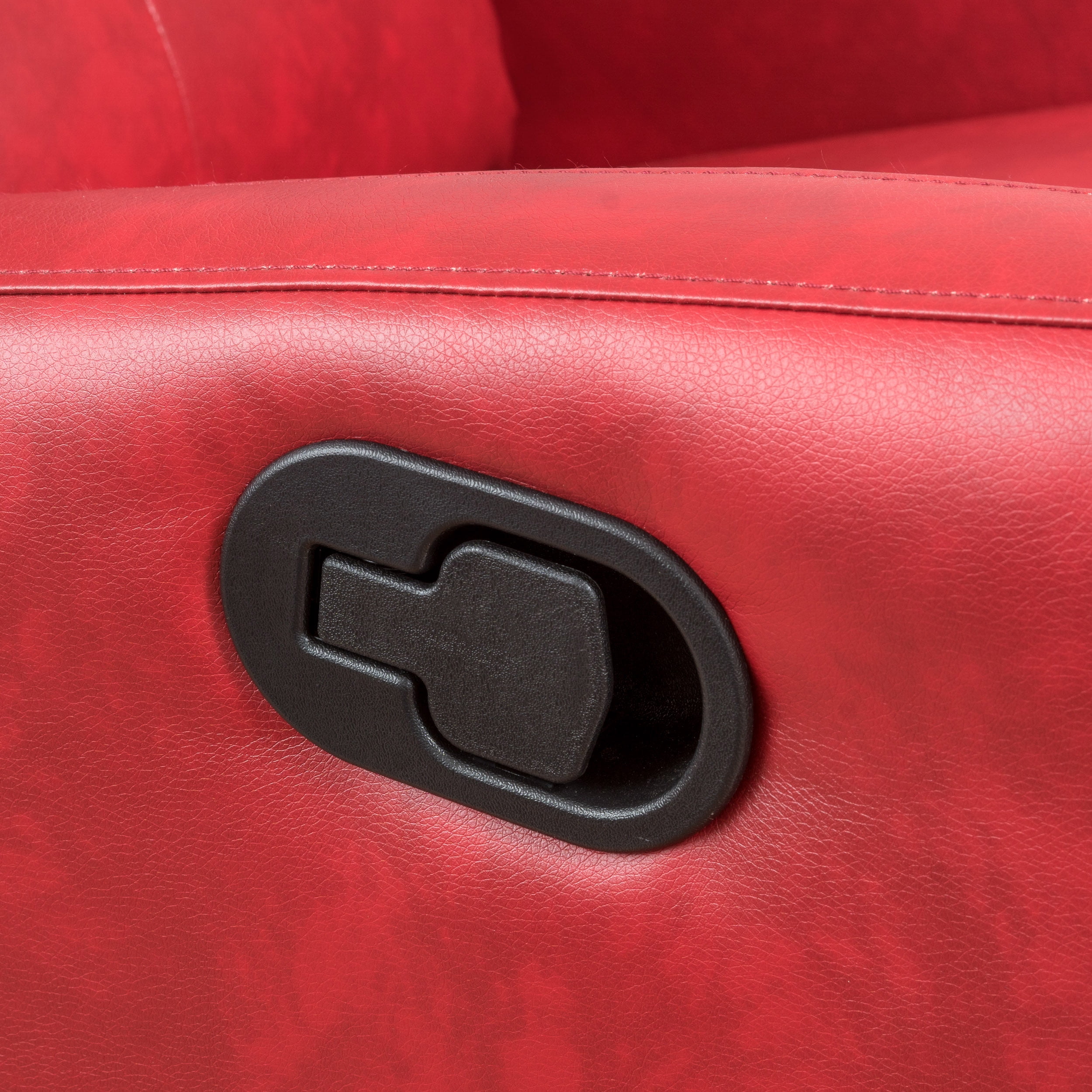 GDF Studio Alysha Contemporary Faux Leather Recliner, Red