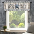 thumbnail image 4 of Texas Star Navy Blue Farmhouse Short Window Curtain Valances, Farmhouse Vintage Art Wooden Rod Pocket Kitchen Valances for Living Room Bedroom Bathroom Cafe 60" x 18", 4 of 8