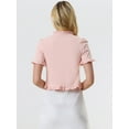 thumbnail image 3 of DARING DIVA Shrug Short Sleeve Formal Cropped Bolero M Pink, 3 of 6