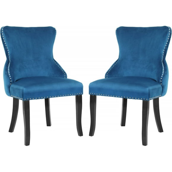 FDW Modern Tufted Dining Chairs, Blue (Set of 2)