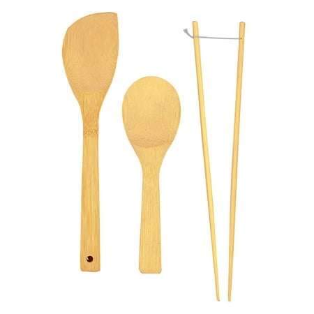 Helens Asian Kitchen Carbon - Helen's Asian Kitchen Bamboo Kitchen Tools Cooking Utensils and Stir Fry Set, 3-Piece Set, Helen’s Asian Kitchen Bamboo Kitchen Tools for cooking,.., By Helens Asian Kitchen