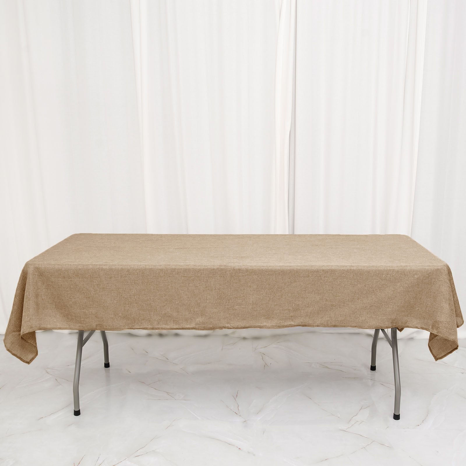 Efavormart 54"x96" Natural Jute Faux Burlap Rectangular Tablecloth ...