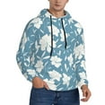 thumbnail image 2 of Naloa Lilies Flowers Men's Casual Hooded Collar Drawstring Hoodies Pullover Sweatshirts Casual Long Sleeve Shirts-Small, 2 of 7
