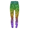 thumbnail image 3 of Hvot&aat Women Mardi Gras Leggings Stretch High Waisted Yoga Pants Sparkly Printed Carnival Party Pant, 3 of 5