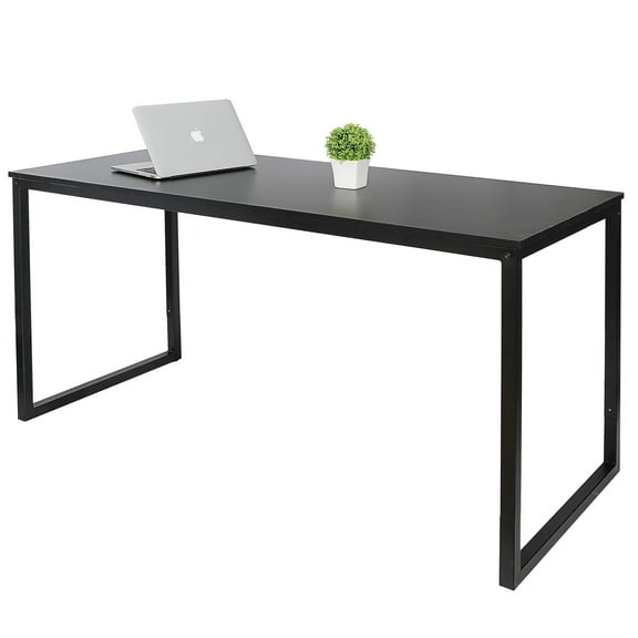 ZenSports 55 inch Large Computer Desk Home Office MDF Writing Desk Adult Workstation Black