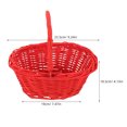 thumbnail image 2 of LITINKIMI Straw Basket With Handle Wicker Basket Red For Outdoor Activities 1Set, 2 of 7