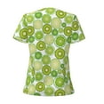 thumbnail image 3 of Goofa Kiwi Lemon Pattern Womens Deep V Neck Low Cut Tops Casual Summer Short Sleeve Ribbed Knit T-Shirts-X-Large, 3 of 5