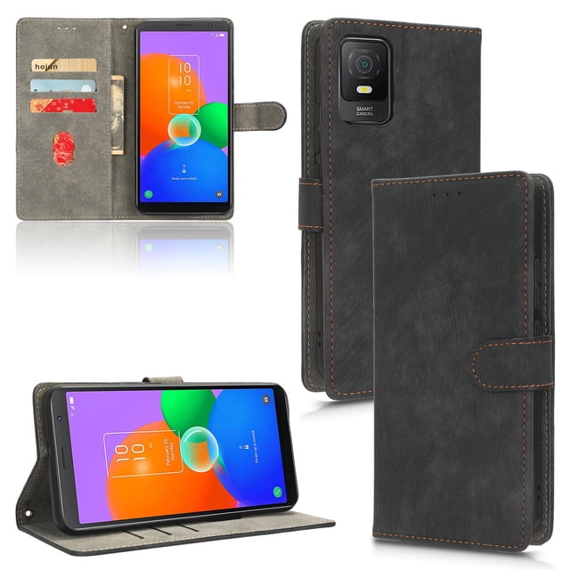 Case for TCL 403 RFID Blocking Flip Cover Magnetic Wallet Compatible with TCL 403 Case