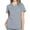 Grey, variant on Women's Scrub Tops Lightweight Solid Color Healthcare Short Sleeve V-Neck Blouses Workout Scrubs with Pockets