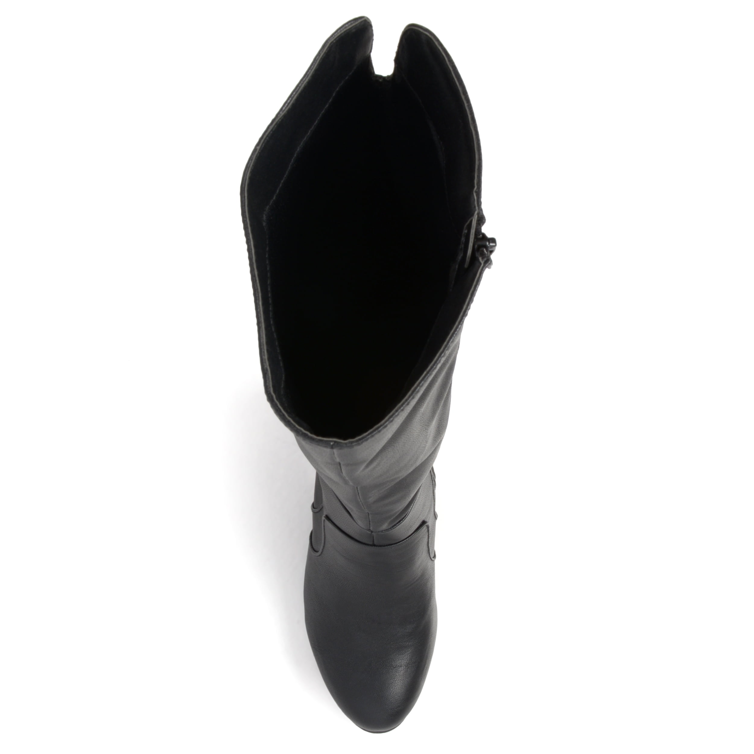 Journee Collection Women's Wide Calf Stacked Heel Knee High Boots