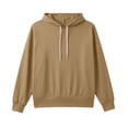 thumbnail image 3 of Womens Oversized Boxy Cropped Hoodie Drop Shoulder Top with Contrast Metal Tip Drawstring Balloon Cuffs & Pocket Free Design, Casual Lounge Pullover, 3 of 5