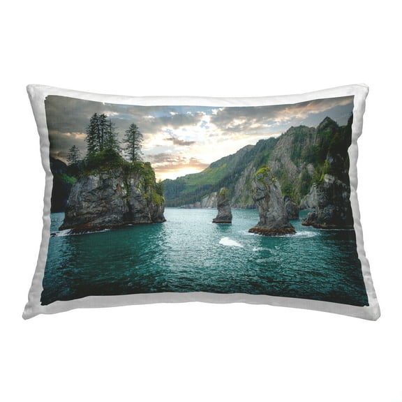 Stupell Industries Protruding Cliffs Seascape Decorative Printed Throw Pillow, 14 x 20