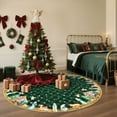 thumbnail image 2 of FairOnly Green 3'x3'Classical Grid Christmas Round Area Rug for Living Room Ultra Thin Washable Non Slip Non Shedding Festive Decor Rug for Home Spaces, 2 of 6