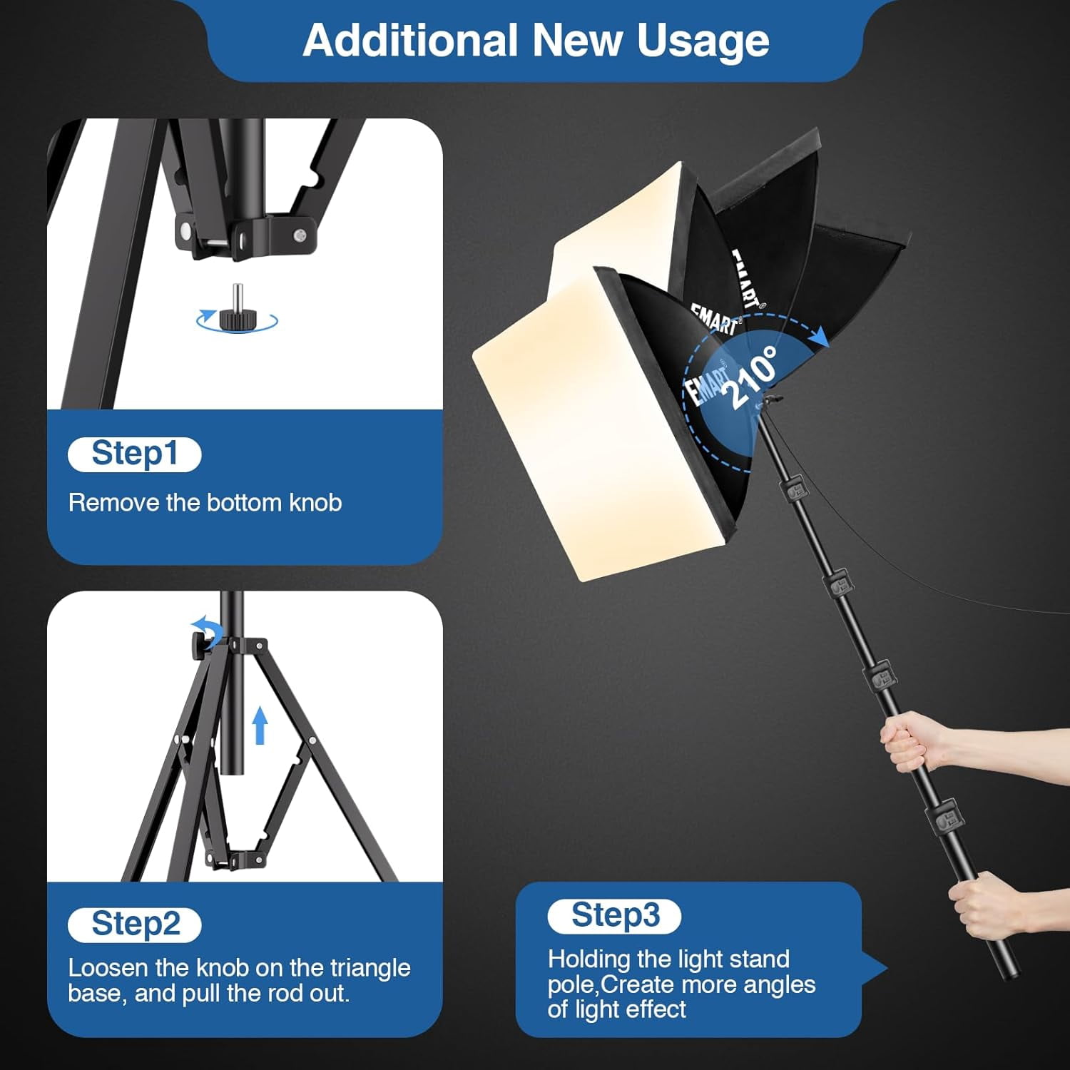 EMART 16×16" Professional Softbox Lighting Kit, 3000K-6000K 85W LED Bulbs with Remote for Studio, Photography, YouTube, and Live Streaming, 2 Pack