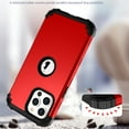 thumbnail image 5 of for iPhone 13 Pro Case, Slim Dual Layer 3 in 1 Heavy Duty Protection Hybrid Hard PC Soft Silicone Rugged Bumper Anti Slip Full-Body Protective Cases for iPhone 13 Pro, Red, 5 of 5
