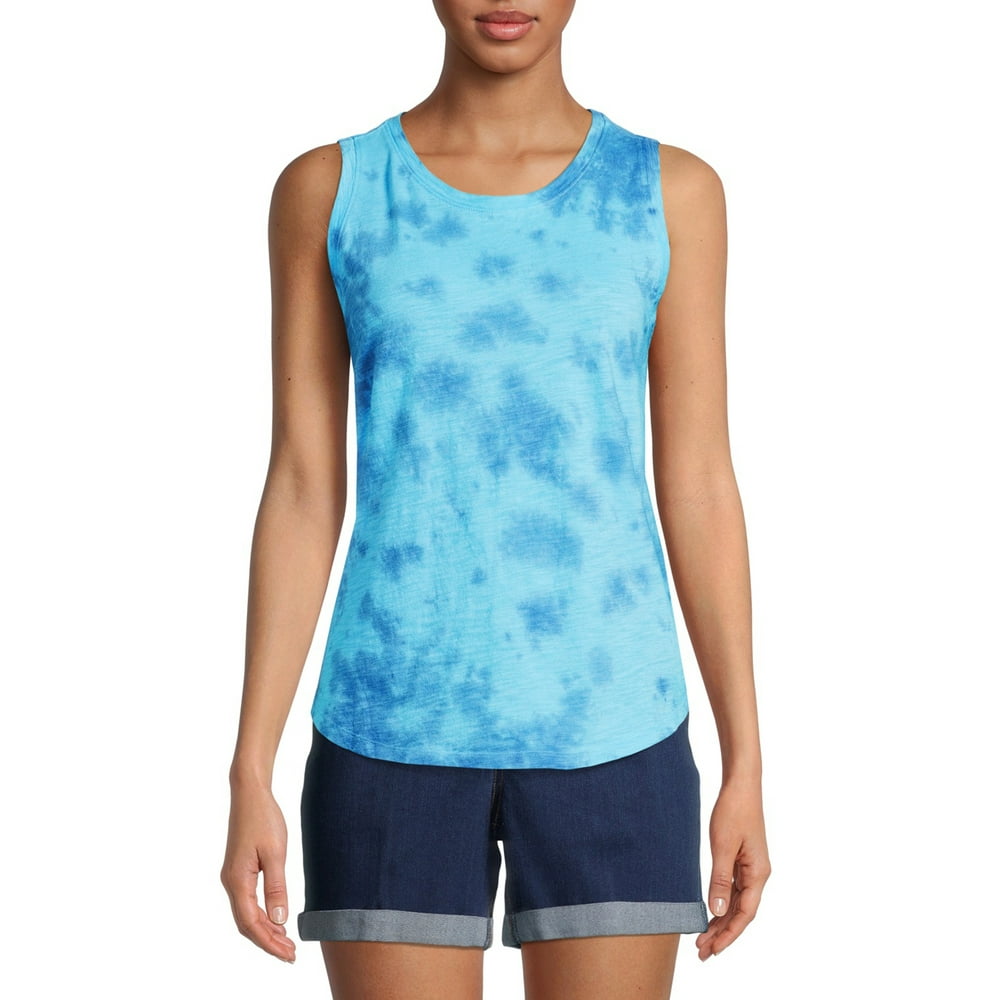 Time and Tru Time and Tru Women's Scoop Neck TieDye Tank Top