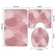 thumbnail image 3 of Pink Floral Pattern Bathroom Rugs Sets 3 Piece,Toilet Cover Set,Absorbent Non Slip Bathroom Mats Sets with U-Shaped Contour Rug Toilet Rug Set, 3 of 5