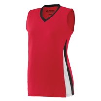 Augusta L Girls Tornado Jersey Red/Black/White 1356