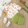 thumbnail image 5 of HCNTES Toddler Boys Outfit Sets Boy Short Sleeve Easter Cartoon Rabbit Prints T Shirt Shorts Set Toddler Gentleman Outfit, 5 of 6