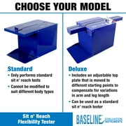 Baseline Sit n Reach Trunk Flexibility Assessment Testing Box with Easy-To-Read Scale and Footplate for Rehab, Chiropractic, and Sports Training