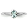 thumbnail image 3 of Sterling Silver Oval Aquamarine Ring, 3 of 5
