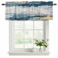 thumbnail image 2 of 2 Pack Valances for Windows, Blue Grey Vintage Window Valances for Living Room/Bedroom/Bathroom, Abstract Retro Art Light Filtering Kitchen Curtain Valance Window Treatment 54"W x18" L, 2 of 9