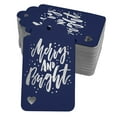 thumbnail image 1 of Inkdotpot Pack Of 100 Real Silver Foil Paper Tags Merry And Bright Christmas Favor Hang Tags, 1 of 6